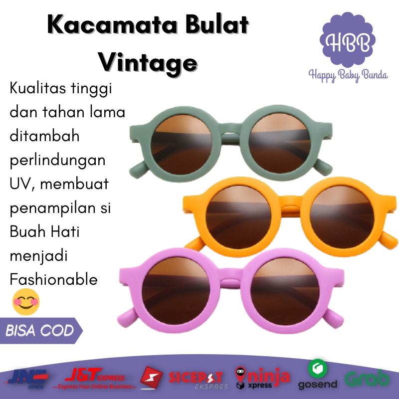 Aksesoris Kacamata Bulat Keren Vintage Fashion Anak Kecil Bayi Cowok Perempuan Fashion Korea Vintage