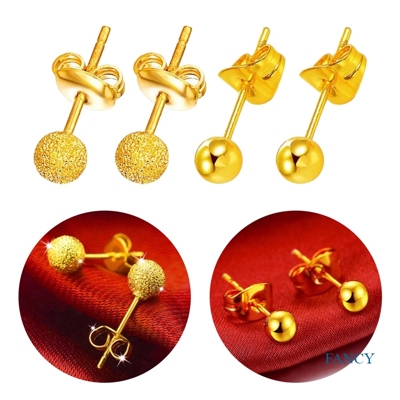 Anting Tusuk Bentuk Bola Kecil Bahan Silver 925