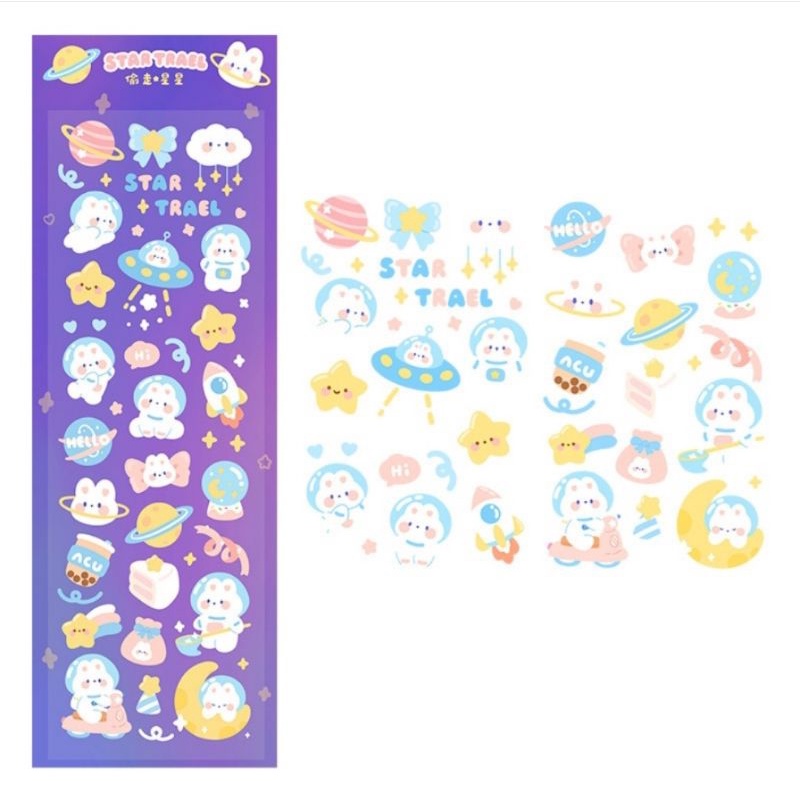 

1pc Stiker Motif Luar Angkasa Untuk Dekorasi Jurnal / Scrapbook