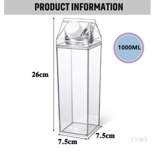 Fridge Bottle Tumbler / Botol Air Bening Tempat Minum Kulkas / Tempat Air Minum