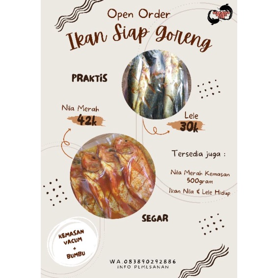 

LELE DAN NILA BUMBU FROZEN SIAP GORENG