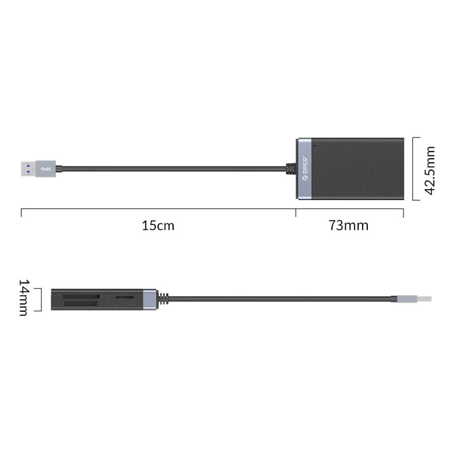 ORICO CL4T-C3 4in1 Type C Multi Card Reader TF SD CF MS 5Gbps