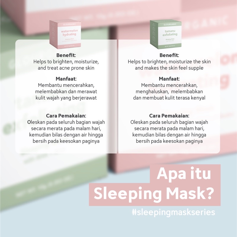 READY GLOURGANIC SLEEPING MASK TAMANU &amp; WATERMELON SLEEPING MASK