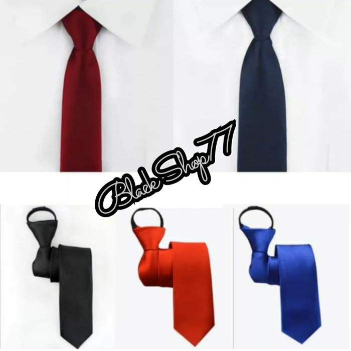 Dasi Dasi Pria Zipper Dasi Resleting Termurah-Hitam