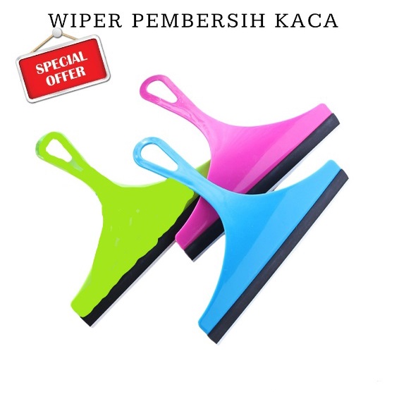 Wiper Karet Alat Pembersih Kaca Anti Jamur Jendela Rumah Cleaner Rubber Mirror Mobil Spatula Scrapper Silicone Gagang Lap