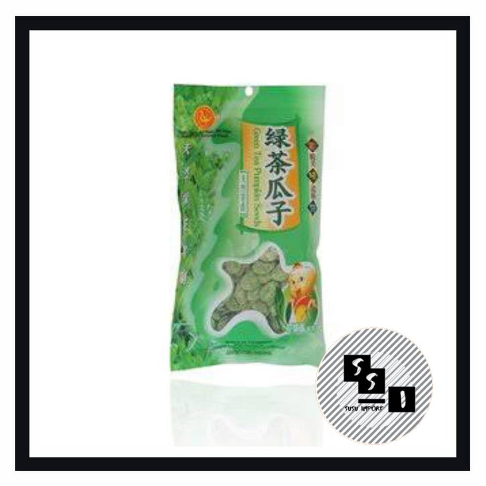 

Cheng Liang Ji" Green Tea Pumpkin Seed/ Kuaci Hijau/ Kuaci Green tea 250grm