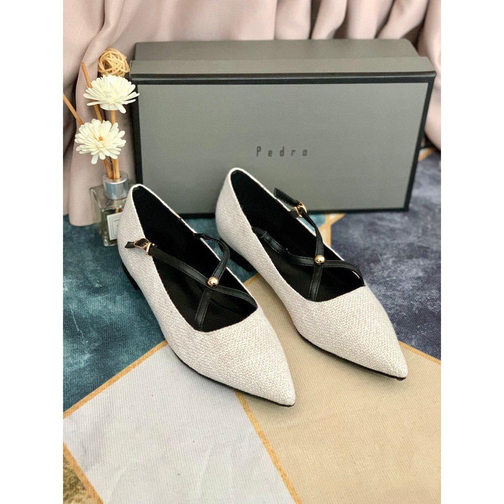 [7.7 Boombastis Sale⚡] - SEPATU WANITA PS075 CROSSLINE STRAP FLAT SHOES PREMIUM IMPORT