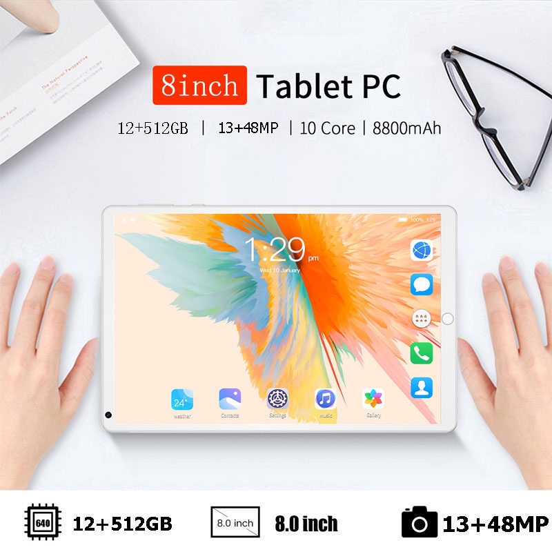 hp tablet asli baru Mapepad Pro 8 inch  android 11（COD）telepon besar 13MP+48MP RAM12GB ROM 512GB 4G+LTE+WIFI Telepon tablet tablet belajar tablet kamera