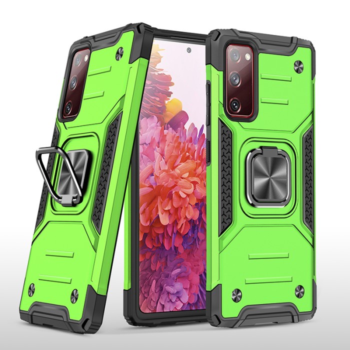 Samsung S20fe - S20 FE RUGBOX Army Military Stand Ring Armor Case