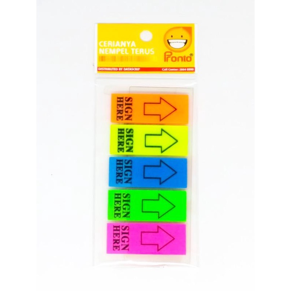 

STICKY NOTES MEMO TEMPEL SIGN HERE TANDA TANGAN 20X48 MM PRONTO 100 LBR