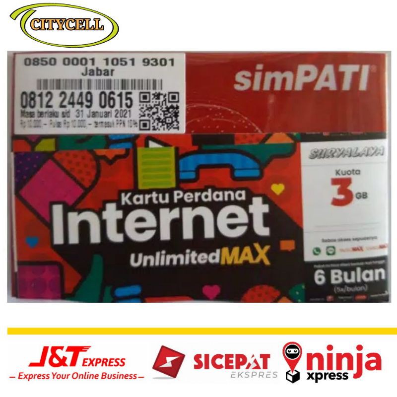 Perdana Telkomsel 3GB UnlimitedMax 3GB Segel