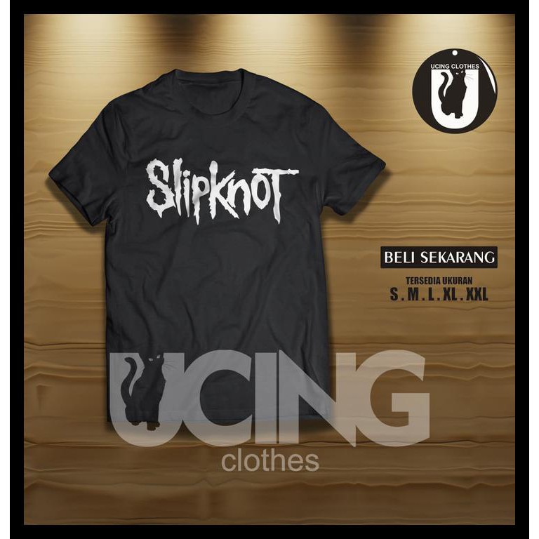 Baju Kaos Pria Distro Kaos Baju Slipknot Kaos Band Metal - Hitam, M Murah Simple Custom