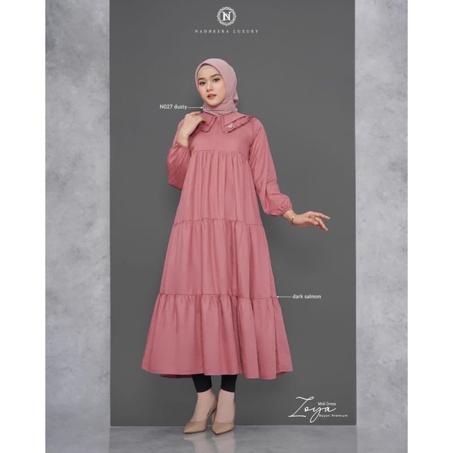 ZOYA MIDI DRESS BY NADHEERA | MIDI DRESS TERBARU | MIDI DRESS NADHEERA