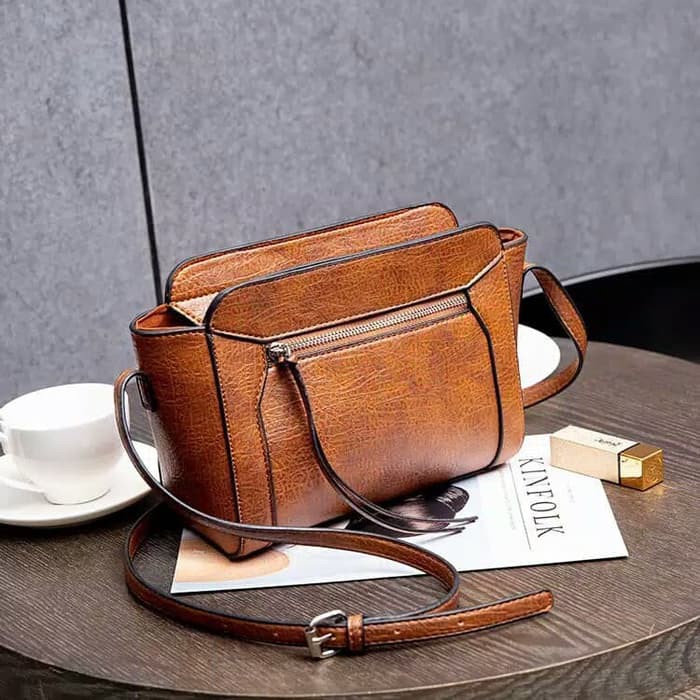 PROMO 9.9 Tas Selempang Wanita Polos vintage Shoulder bag Musim Panas Korean Style Tali Pu Fashion P