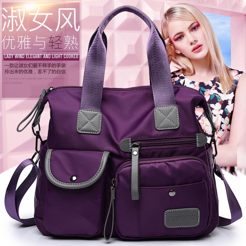 Popular Nylon Shoulder Bag / Tas Selempang Bahu Wanita Waterproof J35