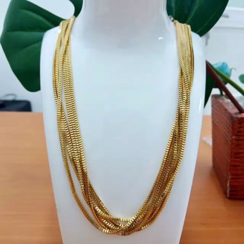 Kalung Milano Gold Lapis Emas Panjang 60cm Perhiasan Emas Asli