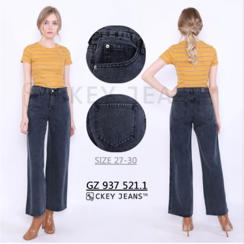 Celana Kulot Jeans Snow Black