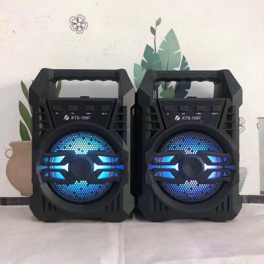 SPEAKER KARAOKE BLUETOOTH KTS 1097 SPEAKER BLUETOOTH PORTABLE WITH LED MP3 USB TF CARD AUX FM RADIO