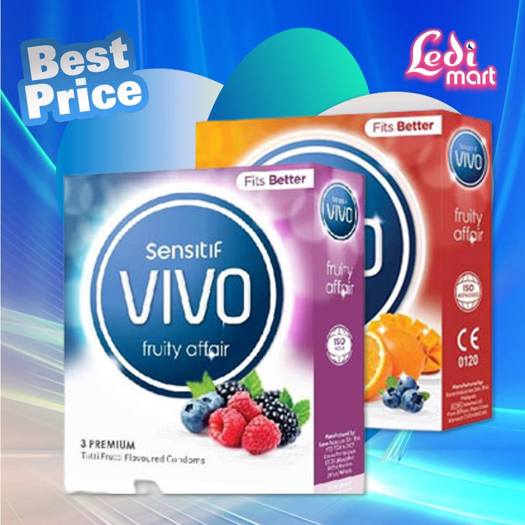 ORIGINAL Kondom VIVO Fruity Affair Isi 3s / Kondom Vivo / LEDI MART