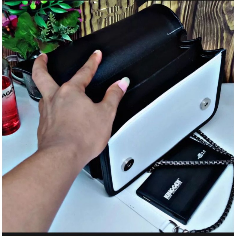 Tas Slempang Wanita Bordir Tahu Black/White Terbaru//Fashion Wanita//Fashion Kekinian//