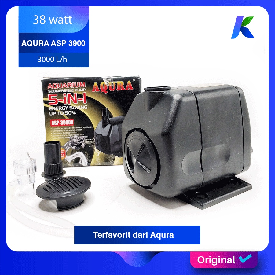 AQURA ASP 3900 A Pompa Air celup Aquarium Kolam 3000 Lh