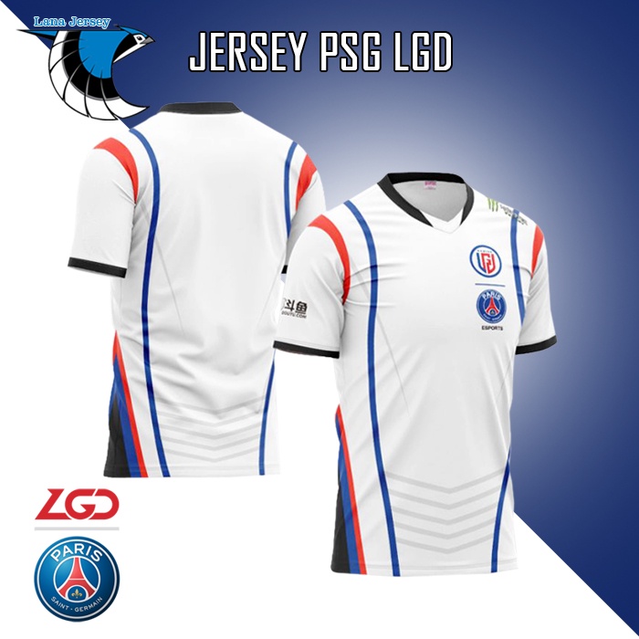 JERSEY BAJU KAOS GAMING PSG LGD 2021 PUTIH GAME DOTA 2 WILDRIFT LOL PUBG FREE NICKNAME