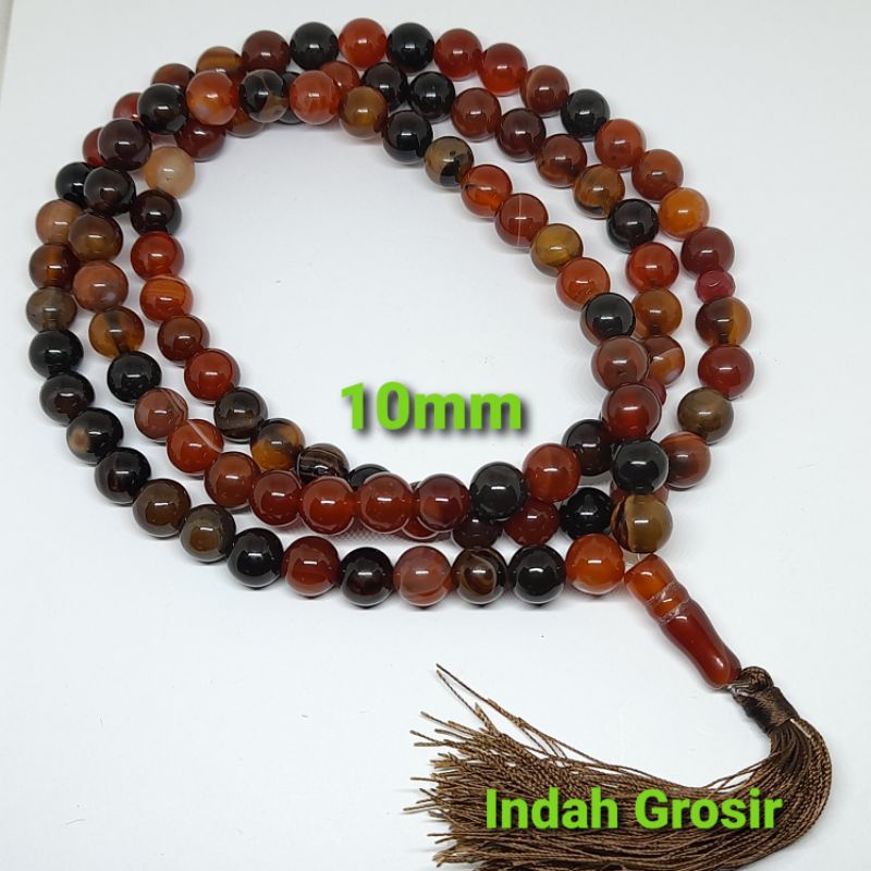 Tasbih Batu Akik Sulaiman Madu 10mm 99butir Original Stone