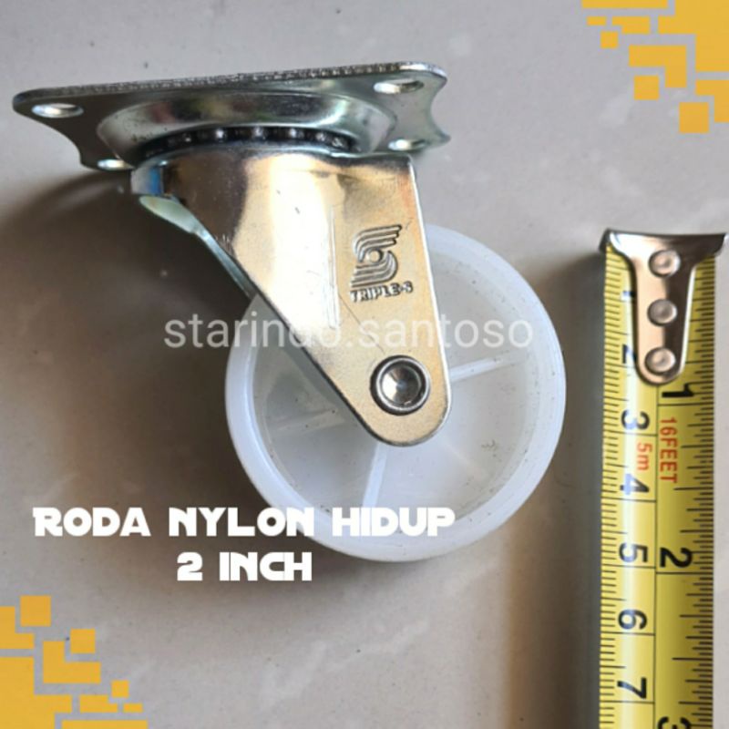 RODA HIDUP 2 inch kastor nylon pvc etalase lemari gerobak troly tas koper meja rak serbaguna