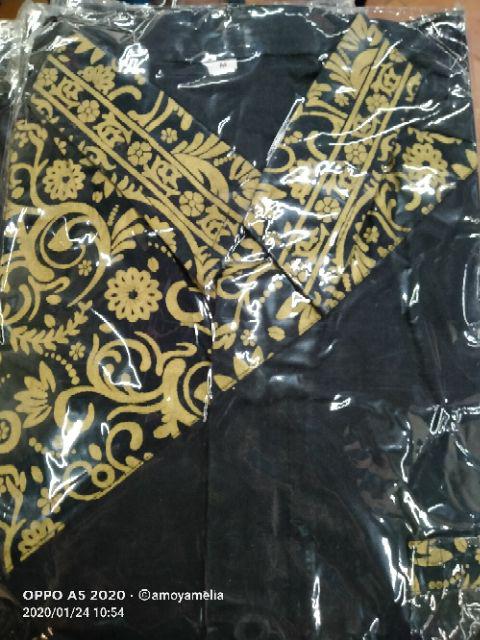 Kemeja Batik Lengan Pendek Hem Kombinasi Prodo Bahan Katun Seragam Murah Pekalongan M L Xl