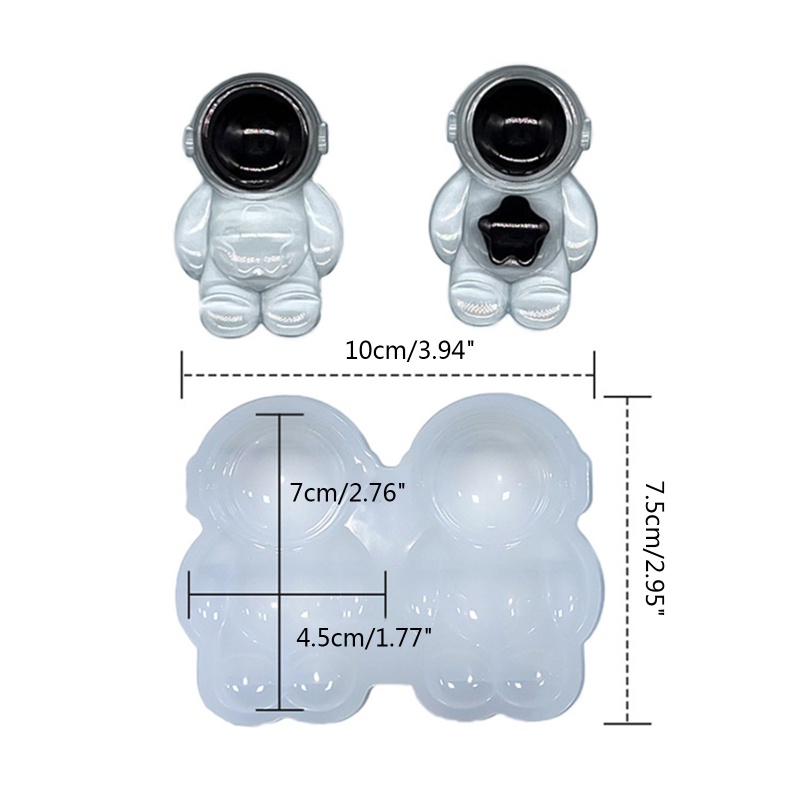 Siy Cetakan Resin Epoksi Bentuk Planetastronot 3D Bahan Silikon Untuk Gantungan Kunci