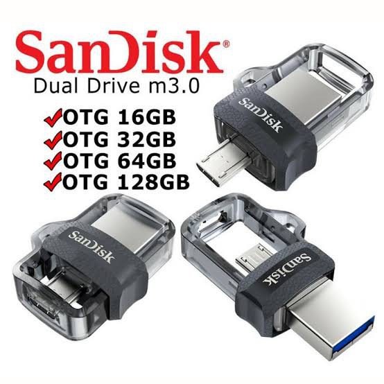 flash disk dual drive 128GB SanDisk Sddd3 Ultra Dual Drive M3.0 USB 3.0 OTG Garansi 5 Tahun