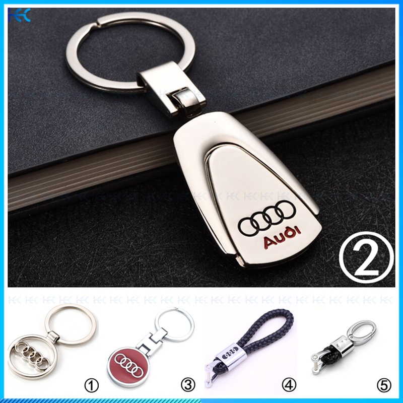 Set Gantungan Kunci Kreatif Bahan Alloy Dengan Logo Untuk Audi