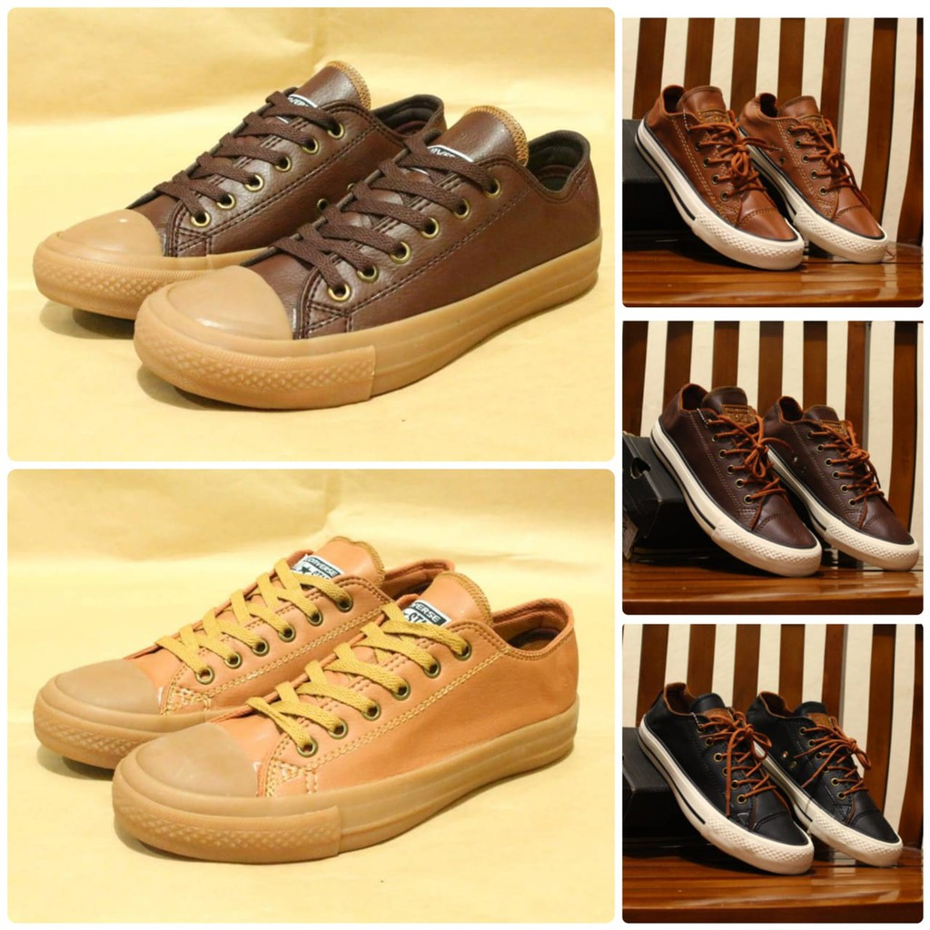 Premium Sneakers Sepatu Kulit Dewasa PRIA CONVERSE LOW Tali PREMIUM