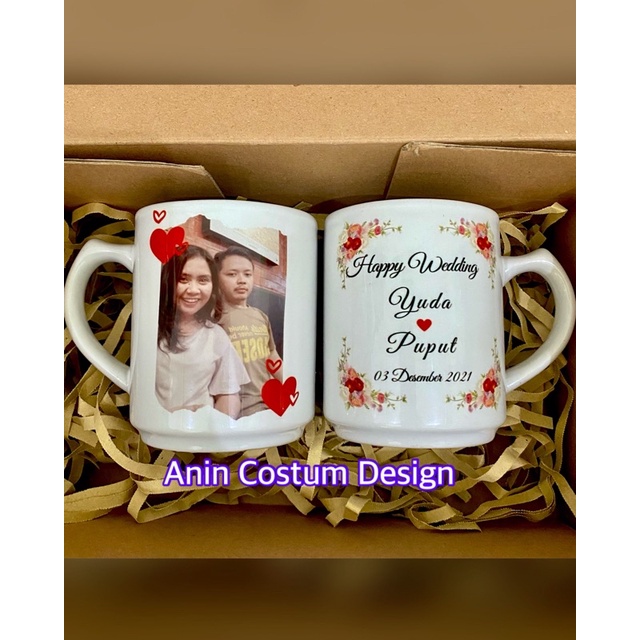 Mug Couple / Hampers pernikahan / Mug Costum / Kado Pernikahan