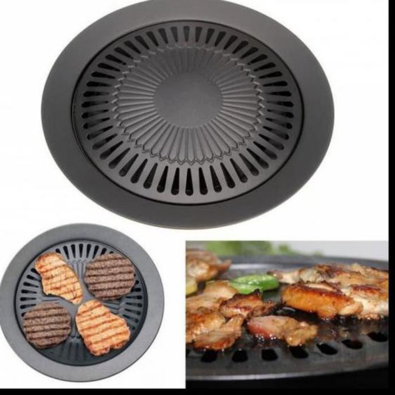 PANGGANGAN BBQ TEFLON 32CM ANTI LENGKET FREE JEPITAN