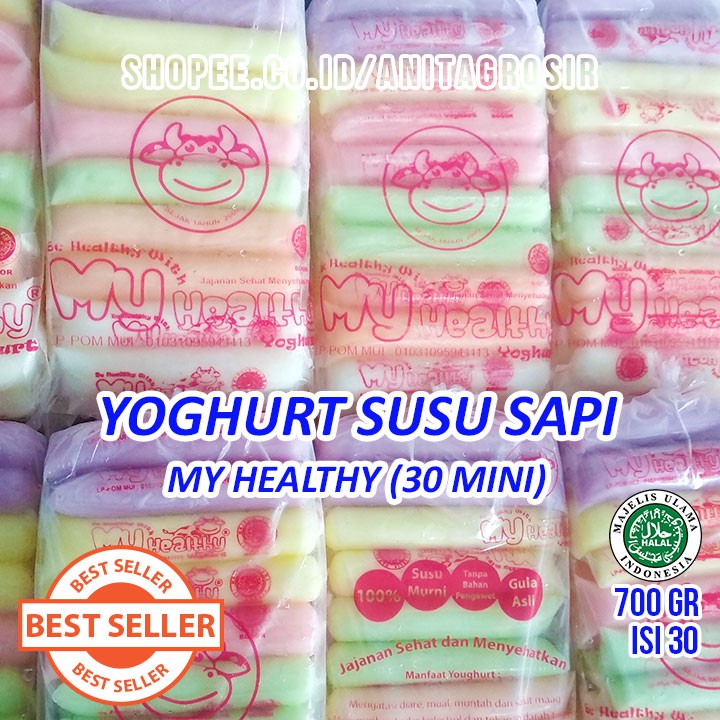 

My Healthy Yoghurt isi 30 Mini/Pendek / Healty Yogurt Halal Susu Sapi Murni