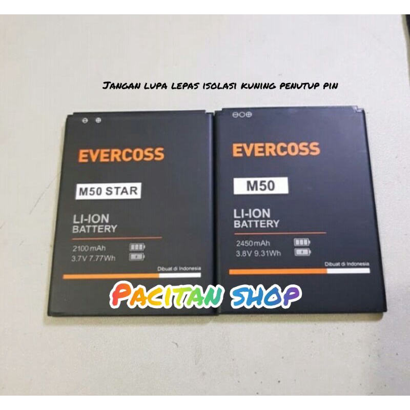 BATERAI BATRE BATREI BATU HP EVERCOSS M50 STAR/A75B/M50 ORIGINAL BATERAI