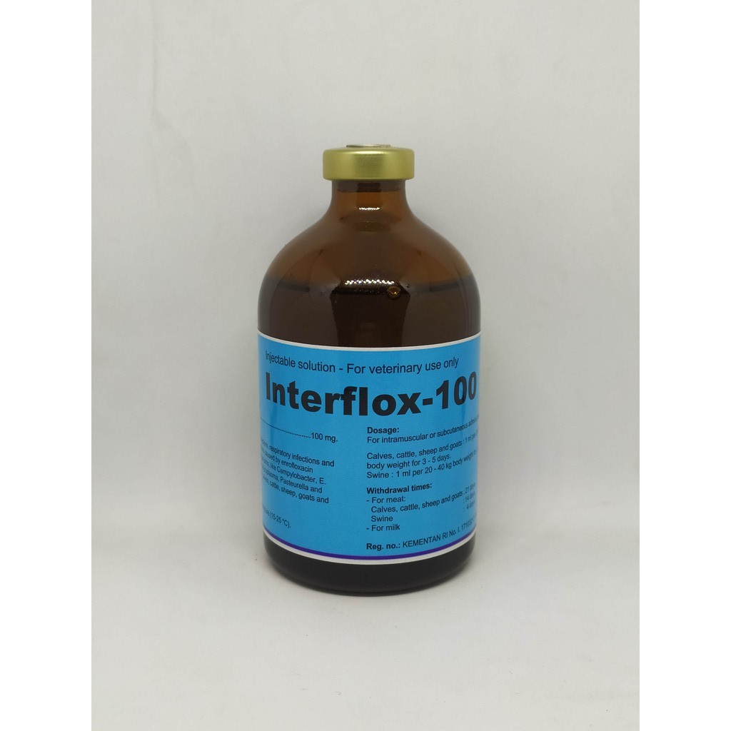 INTERFLOX - 100 - ENROFLOXACIN OBAT INJEKSI 100ML
