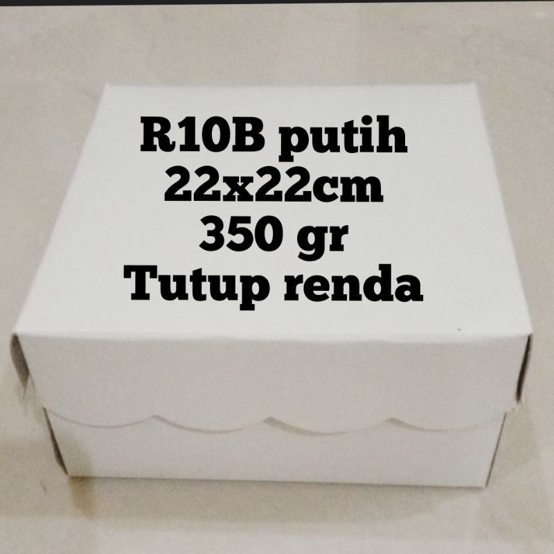 DUS KOTAK NASI R10B PUTIH 22X22 TUTUP RENDA TEBAL 350GR 350GSM RICE BOX PAPER BOX PACKING OLSHOP