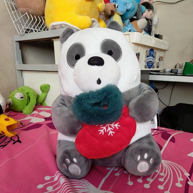 Boneka PL We Bare Bears PANDA Christmas 25cm