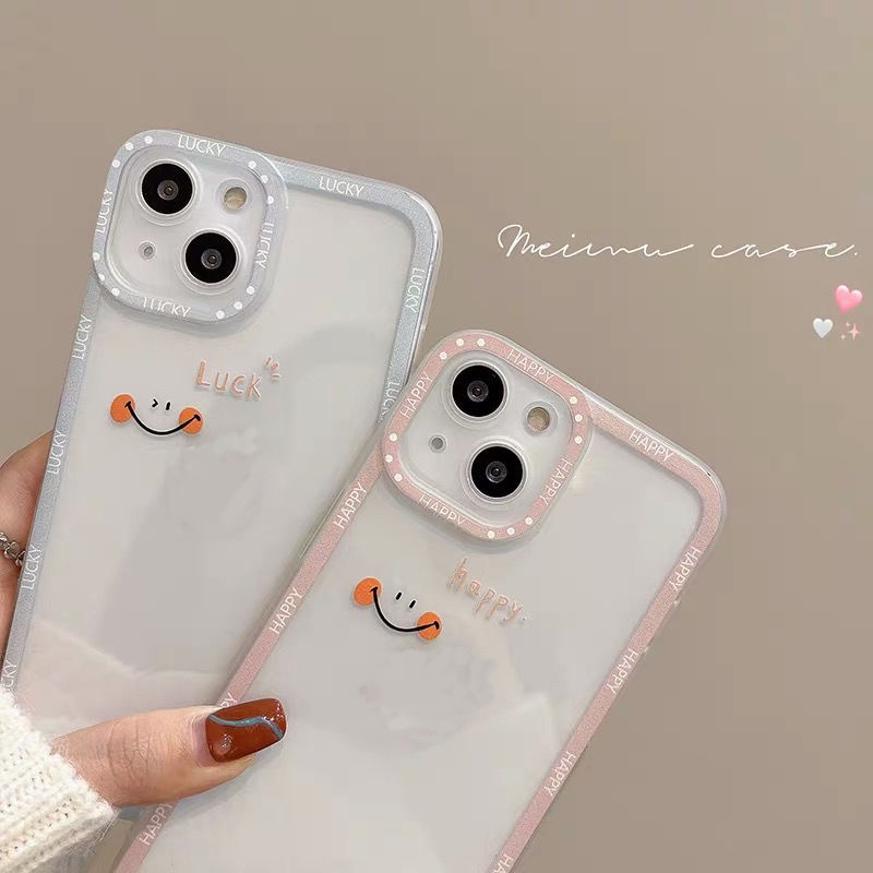 Soft Case TPU Motif Smiley Face Untuk iPhone 13 Pro 13prm 11 7Plus 8Plus Xr XS Max 13 12 Pro Max