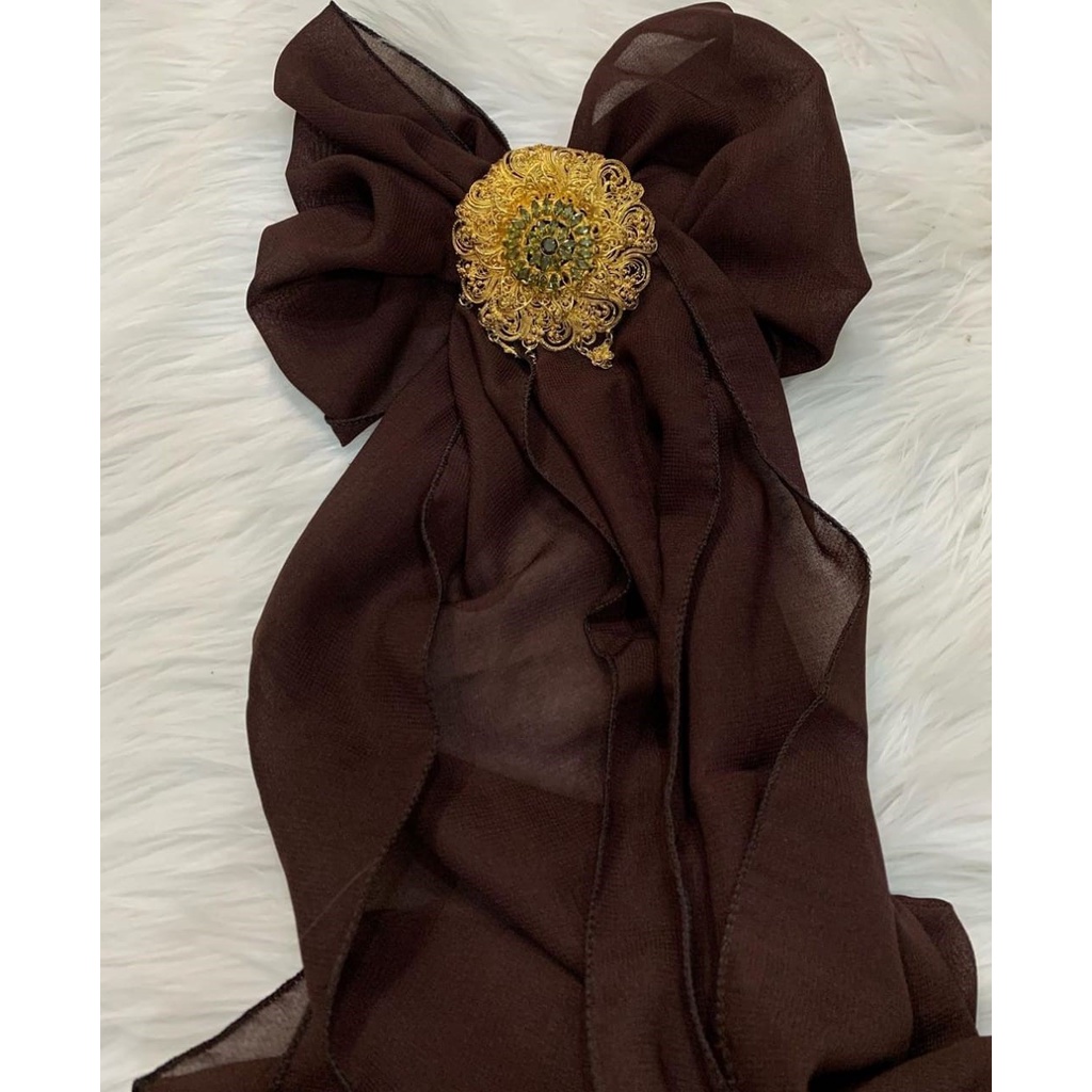 SELENDANG CHIFFON || SELENDANG SIFON BALI WARNA WARNI-Coklat