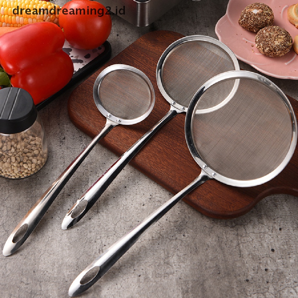 Sendok Saringan Minyak Bahan Stainless Steel Dengan Gagang Panjang