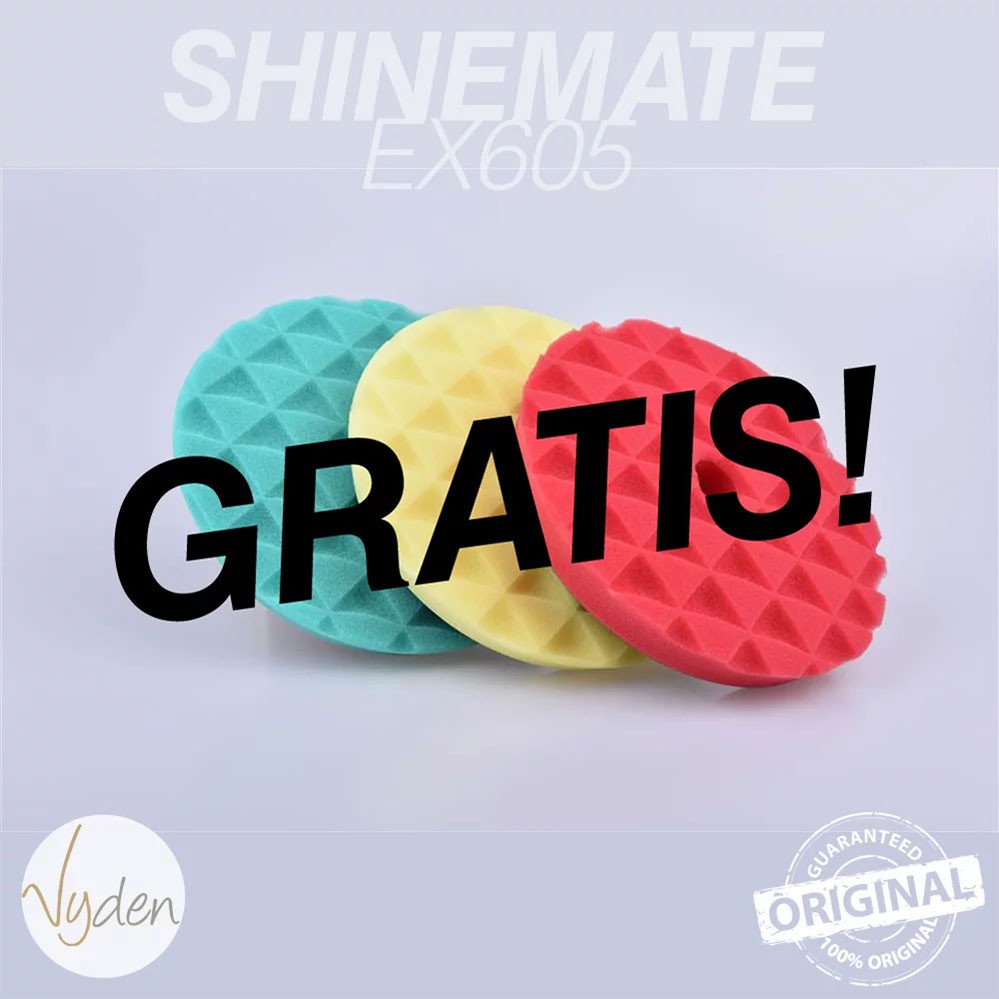 SHINEMATE EX610 6/21 GRATIS 3 PAD Dual Action Polisher Orbit 21mm Mesin Poles Long Stroke MURAH