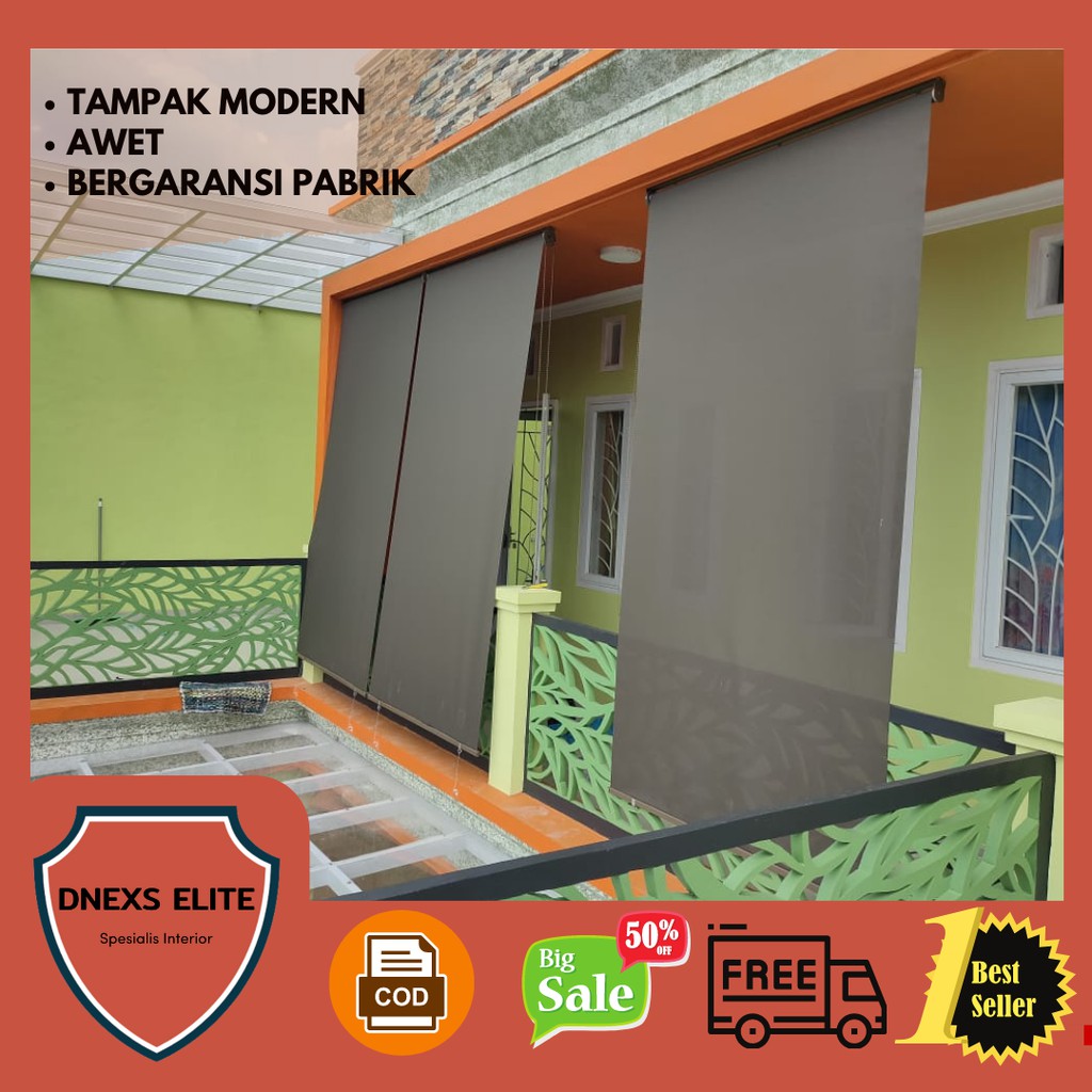 tirai outdoor suntex / modern suntex blind / terjangkau roller blind outdoor dnexs elite