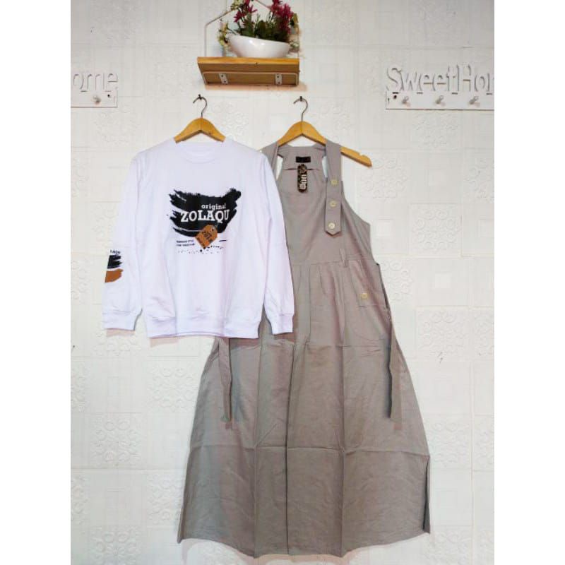 SET OVERALL CIGARET REMAJA KEKINIAN + INNER KOREAN STYLE