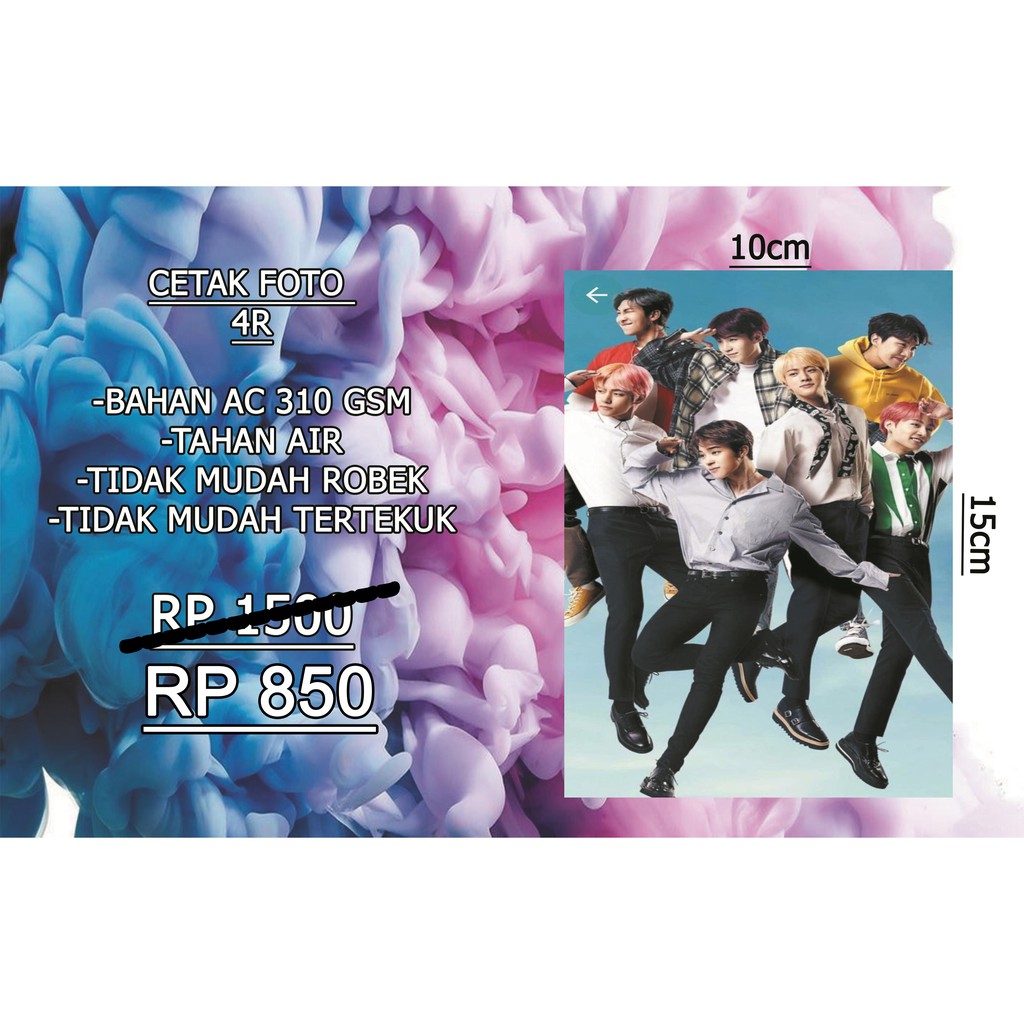 cetak foto 10x15 4R PLUS LAMINASI