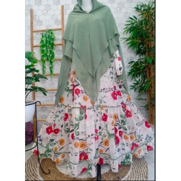 GAMIS WARDIANA ORI CERUTY MOTIF BUNGA