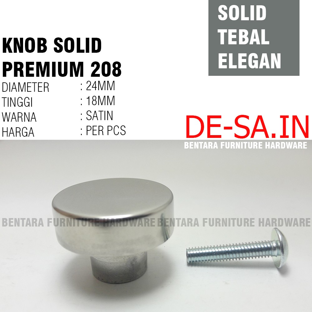 Knob Solid Premium 208 - Handle Tarikan Laci Pintu Kabinet Dapur