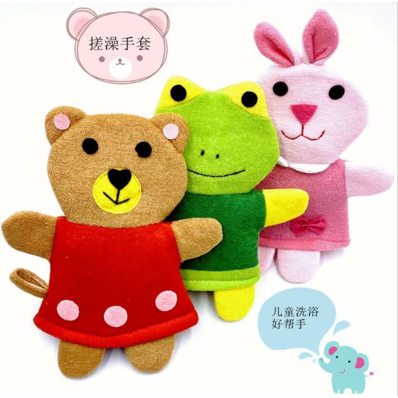 Waslap Karakter Boneka Tangan Import Halus Murah